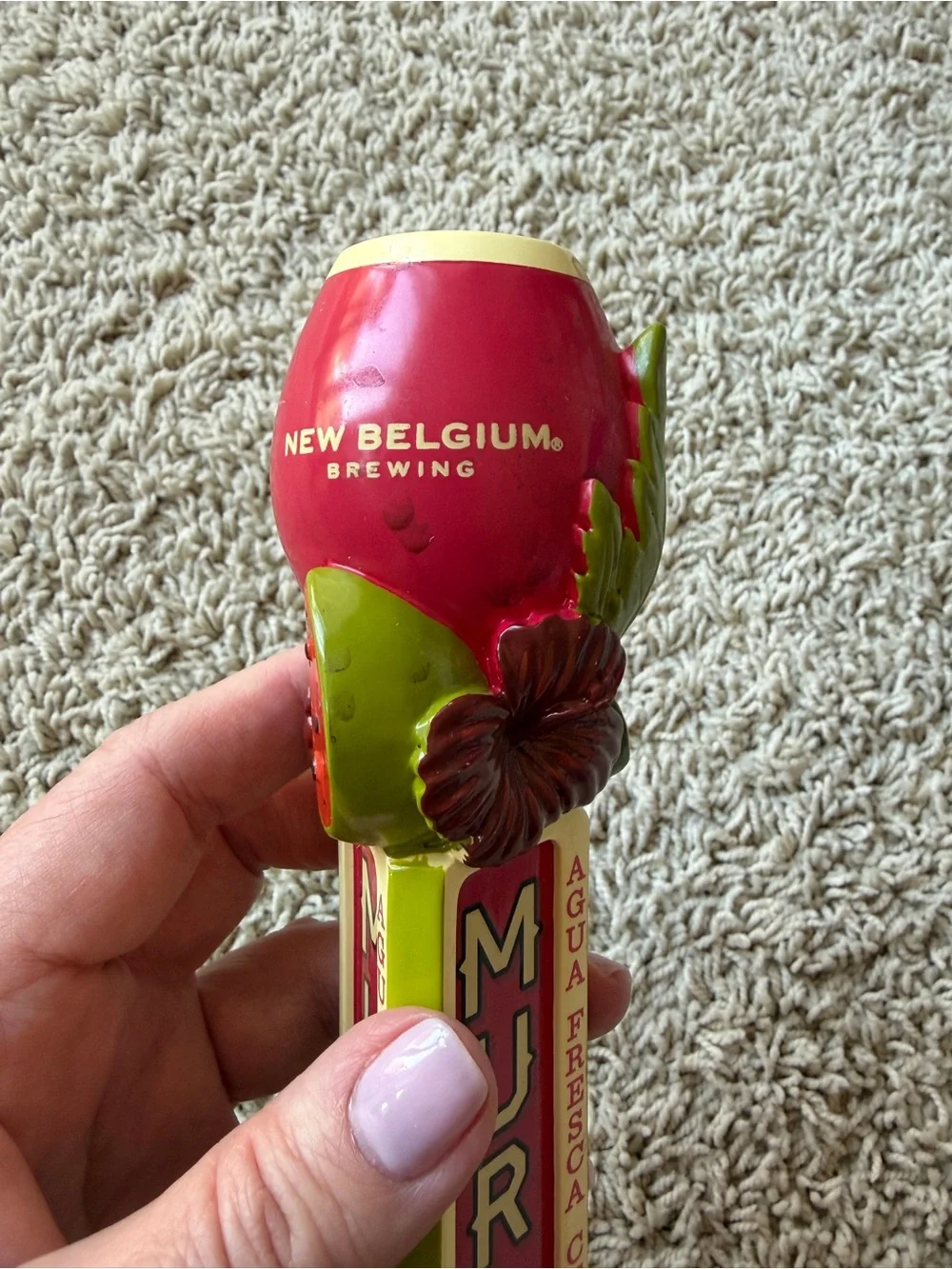 New Belgium Brewing Mural Agua Fresca Beer Tap Handle Watermelon Lime Primus G10